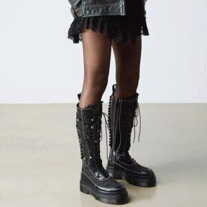 DR. MARTENS XTRM FRILL Platform Leather Limited Edition Boots GREAT GIFT !!